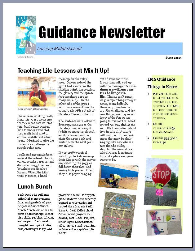 School Newsletter Ideas