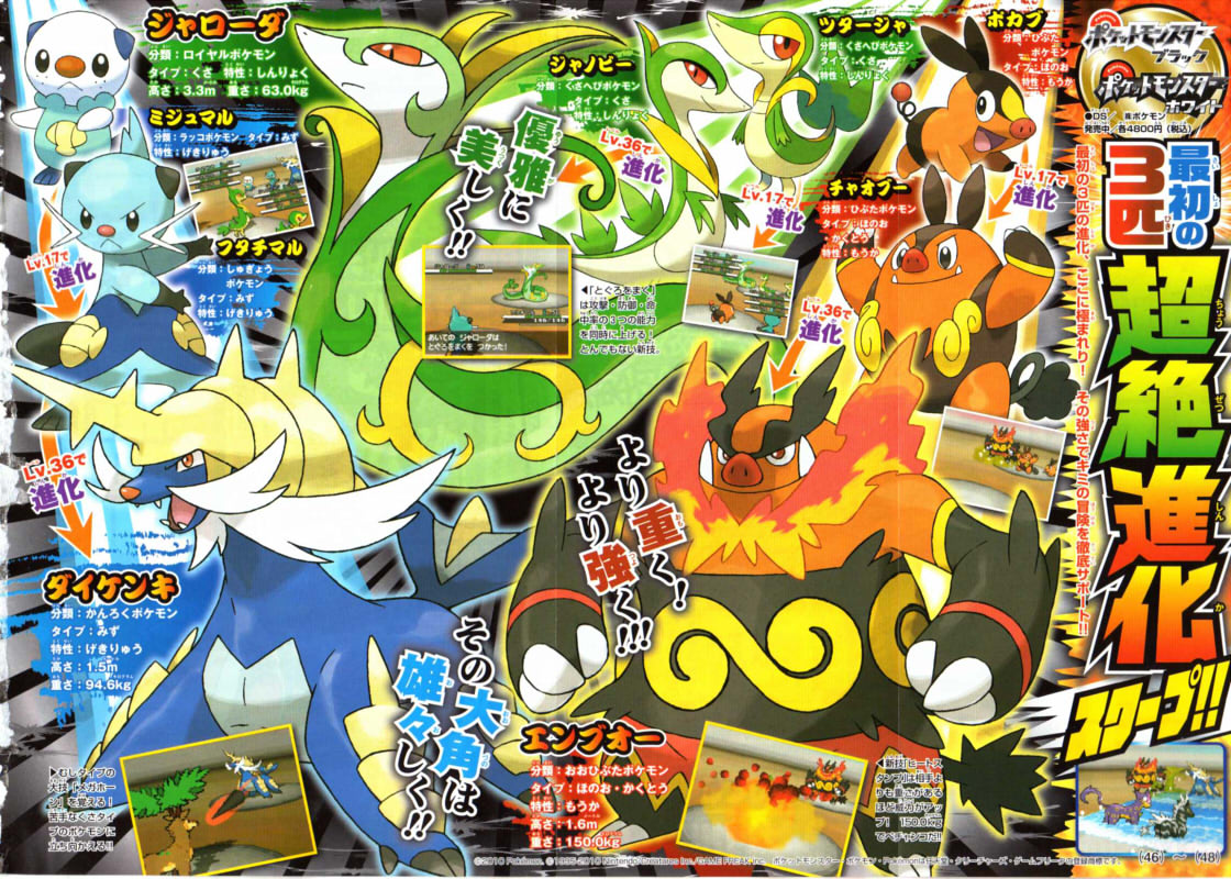 Starter Pokemon Black And White Evolutions