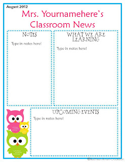 Weekly Newsletter Templates For Teachers