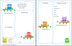 Weekly Newsletter Templates For Teachers