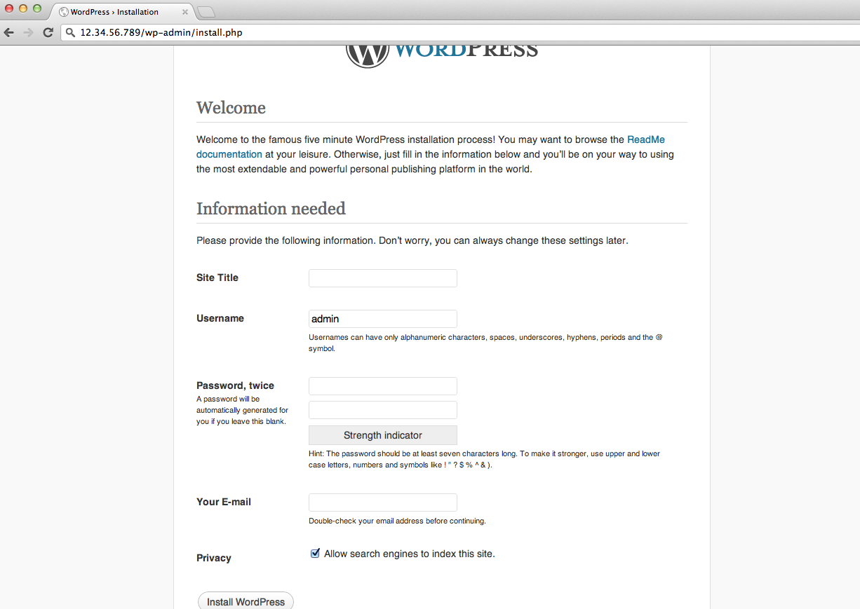 Wordpress Index.php Example