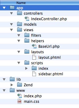 Zend Index.php Example